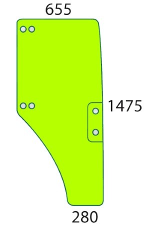 Szyba drzwi prawe John Deere ER047313