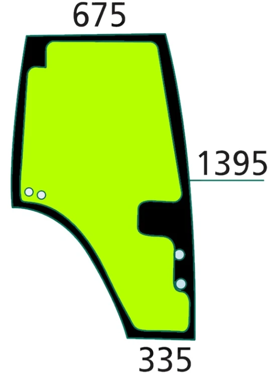 Szyba drzwi prawe do ciągnika Fendt - H816810030340