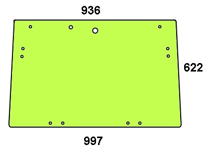 Szyba przednia  do ciagnika Valtra, Massey Ferguson 33167000