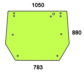 Szyba tylna do ciągnika Valtra, Massey Ferguson 33118310, 33118300