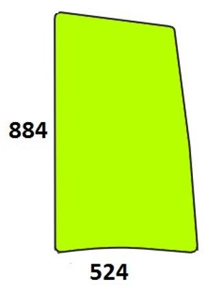 Szyba boczna  do ciągnika Renault, Claas Cergos, Ergos 6005014310