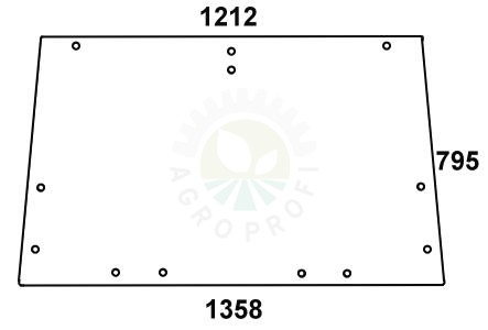 Szyba przednia do ciągnika Case 644, 743, 744, 745, 844, 946, 955, 1046, 1055, 1246, 1255 – Comfort 2000 - 3232781R1
