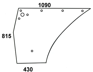 Szyba drzwi dolna lewa, prawa do ciągnika Deutz-Fahr 04366139
