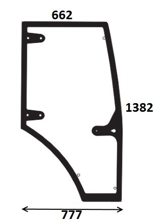 Szyba drzwi prawe do ciągnika Zetor Major, Farmtrac Koja 935539