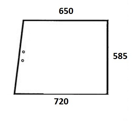 Szyba drzwi górna lewa do ciągnika Massey Ferguson 1634975M1 (885)