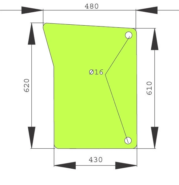 szyba przednia dolna lewa do ciągnika John Deere L213349,L171333,L151752