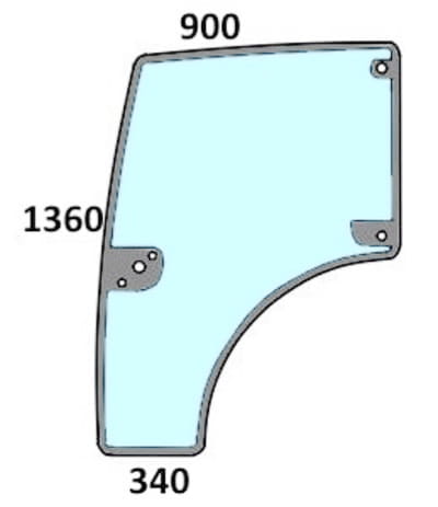 Szyba drzwi lewe do ciągnika Deutz-Fahr, Same, Lamborghini, Hurlimann 0.014.2296.0/10