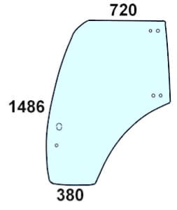 Szyba drzwi lewe do ciagnika Deutz-Fahr, Lamborghini, Same, Hurlimann 04418951