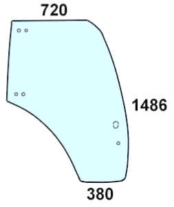 Szyba drzwi prawe do ciągnika Deutz-Fahr, Lamborghini, Same, Hurlimann 04418952