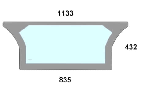 Szyba tylna dolna do ciągnika Deutz-Fahr, Lamborghini, Same, Hurlimann 0.010.5210.0/20