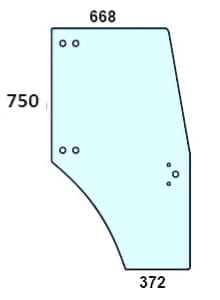 Szyba drzwi prawe do ciągnika Deutz-Fahr, Same, Lamborghini, Hurlimann - 00097701050