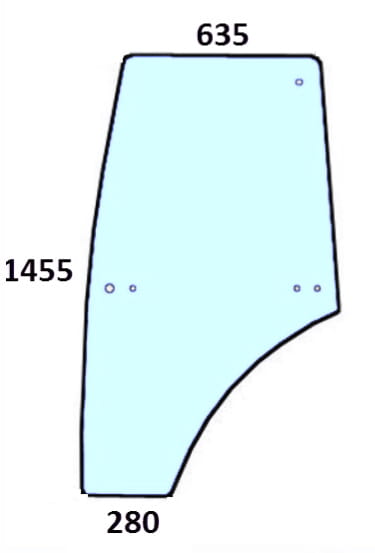 Szyba drzwi lewe do ciągnika Massey Ferguson - VA206265, VA431589