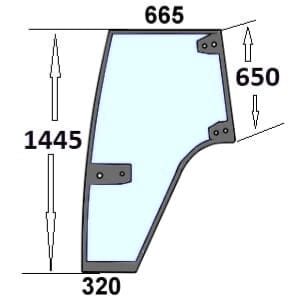 Szyba drzwi lewe do ciągnika Case, New Holland, Steyr - 134621080, 47110844