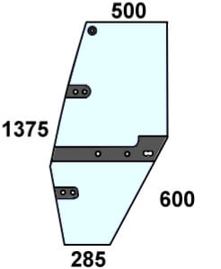 szyba drzwi lewe do ciągnika Steyr - 134721011, 134221004