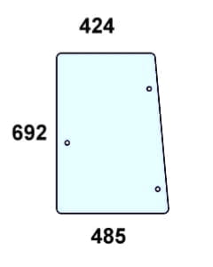 Szyba boczna lewa do ciągnika Case, McCormick - 192001A3
