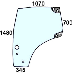 Szyba drzwi lewe do ciągnika Case, New Holland, Steyr - 82027357, 87560786, 87528171