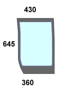 Szyba przednia dolna prawa do ciągnika Case, New Holland, Steyr - 82030487