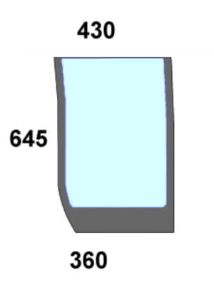Szyba przednia dolna prawa do ciągnika Case, New Holland, Steyr - 82030485