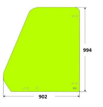 Szyba drzwi górna lewa ładowarka teleskopowa MERLO 034915 053944