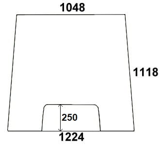 Szyba przednia do ciągnika Massey Ferguson 3050, 3060, 3065, 3070, 3080, 3090, 3095, 3115, 3120, 3125, 3610, 3630, 3645, 3650, 3655, 3670, 3680, 3690 - 3385240M5