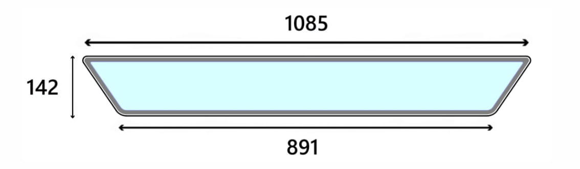 Szyba tylna dolna do ciągnika Deutz, Lamborghini, Same - 0.020.5748.0