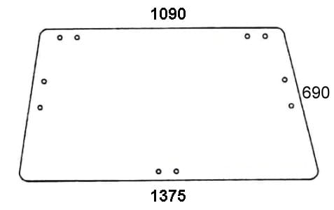 Szyba przednia, tylna do ciągnika Deutz-Fahr 04314333
