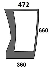 Szyba przednia dolna prawa do ciągnika Deutz-Fahr, Lamborghini, Same, Hurlimann 04429884, 04418628