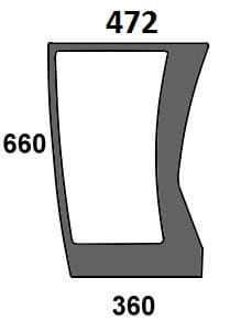 Szyba przednia dolna lewa do ciągnika Deutz-Fahr, Lamborghini, Same, Hurlimann 04429882, 04418627