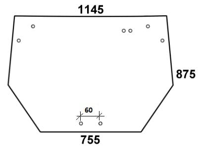 Szyba tylna do ciągnika Deutz-Fahr, Same, Lamborghini, Hurlimann 0.009.7699.0/20, 0.009.7699.0/30, 4406568