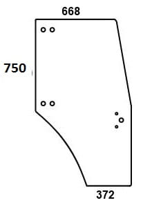Szyba drzwi prawe do ciągnika Deutz-Fahr, Same, Lamborghini, Hurlimann - 00097701040