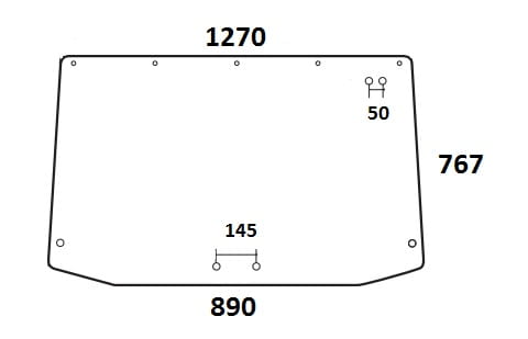 Szyba tylna do ciągnika Deutz-Fahr, Same, Lamborghini, Hurlimann 00075181020