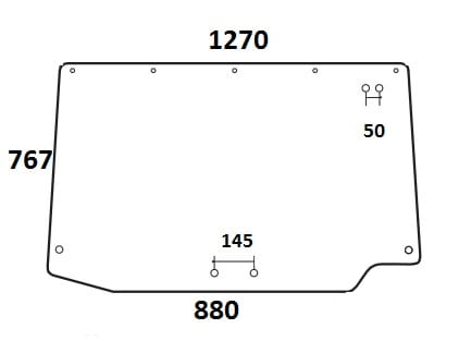 Szyba tylna do ciągnika  Deutz-Fahr, Same, Lamborghini, Hurlimann 00077338010