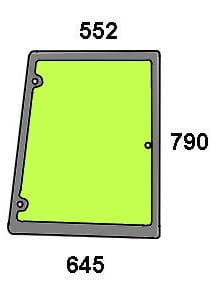 Szyba boczna prawa do ciągnika Case, Fiat, Ford, New Holland - 82029320, 82009812