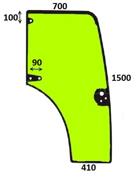 Szyba drzwi prawe do ciągnika Case, New Holland, Steyr - 87301767
