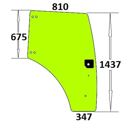 Szyba drzwi prawe do ciągnika Case, New Holland, Steyr - 84224131