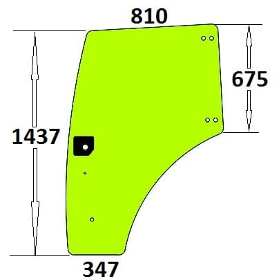 Szyba drzwi lewe do ciągnika Case, New Holland, Steyr - 84224132
