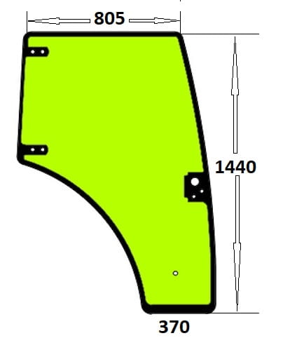Szyba drzwi prawe do ciągnika Case, New Holland - 84396432