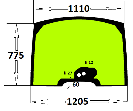 Szyba przednia do ciągnika Case, New Holland, Steyr - 47358017, 47450593