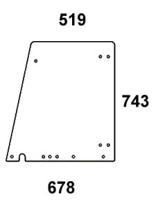 Szyba drzwi górna do ciągnika Fendt - 247811030102