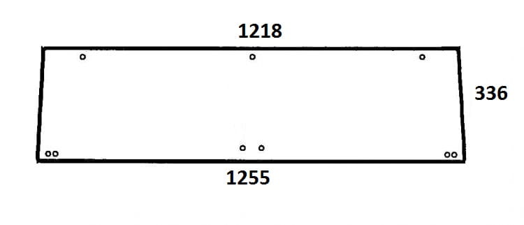 Szyba tylna dolna łamana do ciągnika Renault, Claas 7700017669 (844)