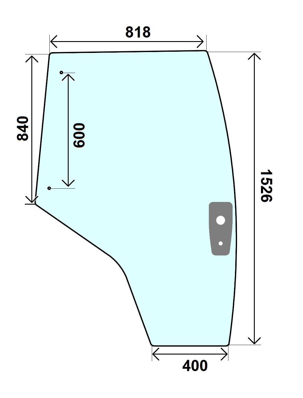 Szyba drzwi prawe do ciągnika Massey Ferguson 5600, 7600, 7700 - 4353956M2