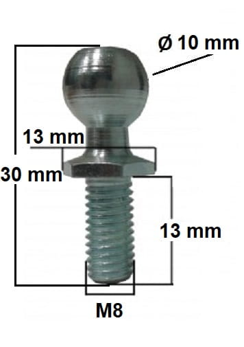 Sworzeń kulisty siłownika M8/10