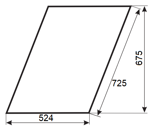 Szyba drzwi górna do ciągnika Zetor 69117912 (356)