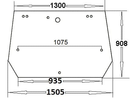 Szyba tylna do ciągnika Case, Fiat, Ford, New Holland - 82014988, 82005316