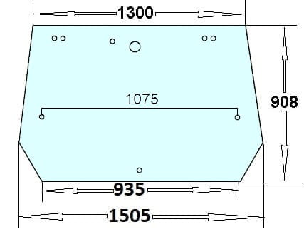 Szyba tylna do ciągnika Case, Fiat, Ford, New Holland - 82014988, 82005316