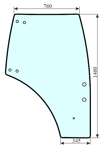 Szyba drzwi prawe do ciągnika Kubota 3C58170675