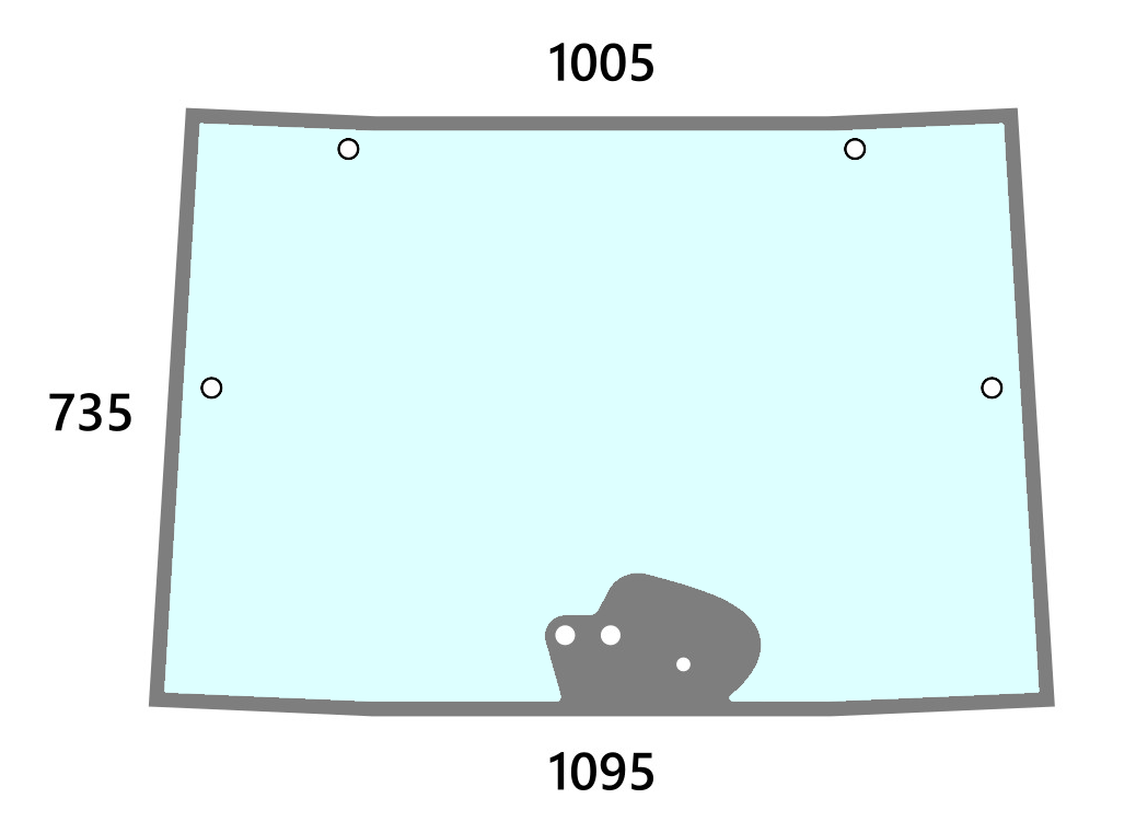 Szyba przednia  do ciagnika Deutz-Fahr, Lamborghini, Same, Hurlimann - 00168529010
