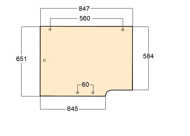 Szyba tylna do ciągnika Case - 126317A2