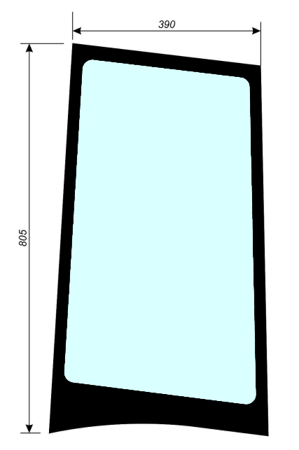 Szyba boczna lewa do ciągnika Renault, Claas Axos, Celtis 6005029101
