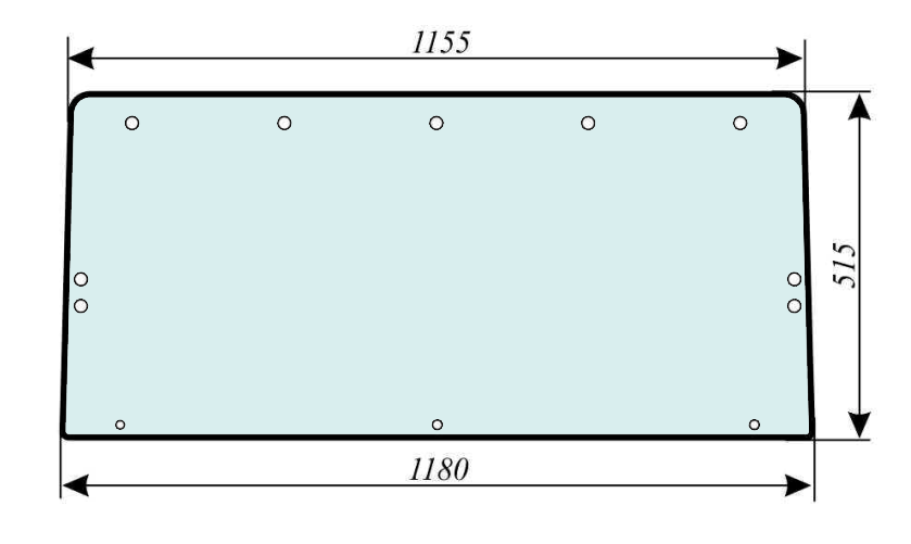 Szyba tylna ramka łamana do ciągnika Claas, Renault 7700008225